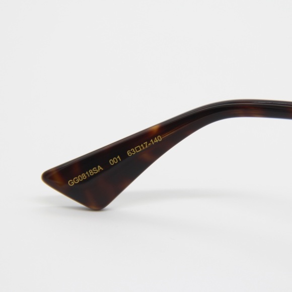 NEW GUCCI GOLD GREY SUNGLASSES GG0818SA 001 ROUND GUCCI EYEWEAR - Picture 12 of 14